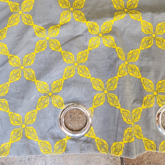 Gray and Yellow Patterned Curtains - Picture 2 of 5
